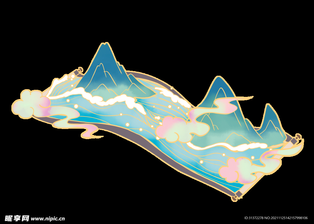 古风卷轴背景图片