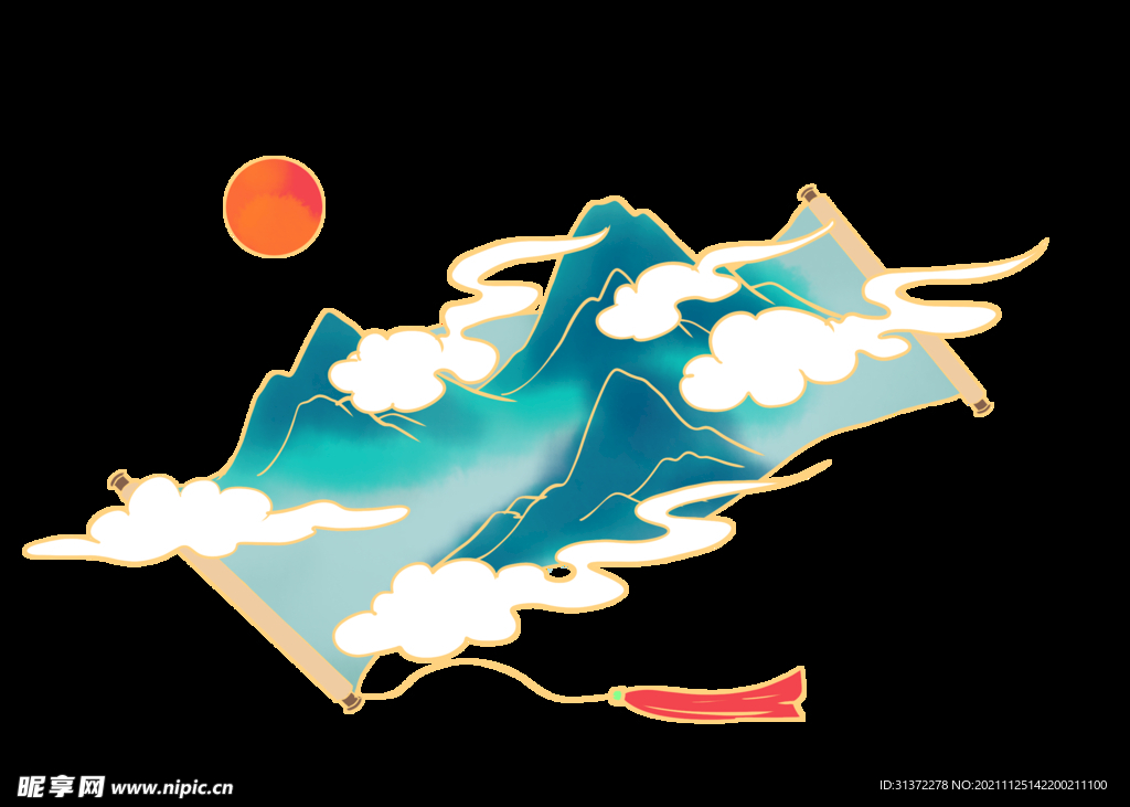 古风卷轴背景图片