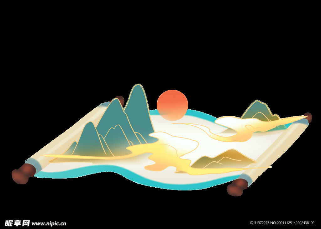 古风卷轴背景图片