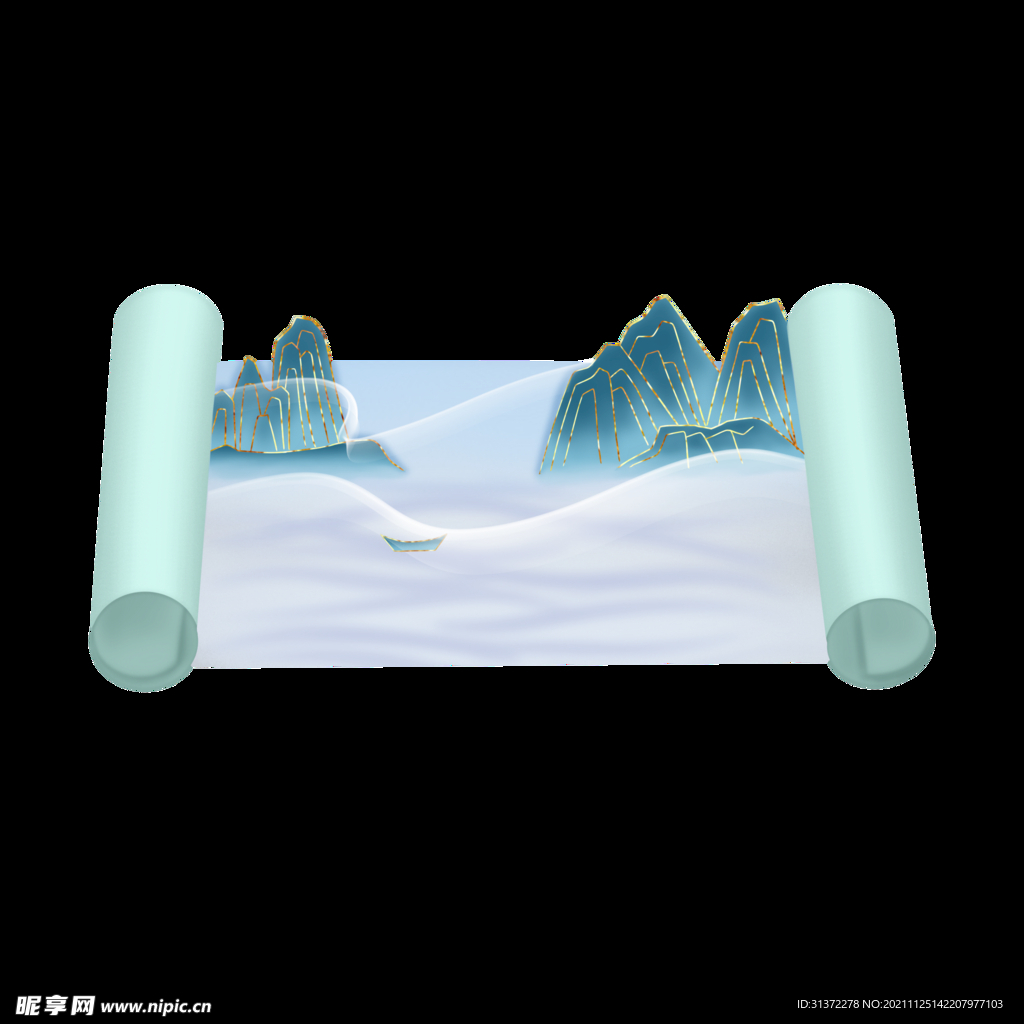  古风卷轴背景图片