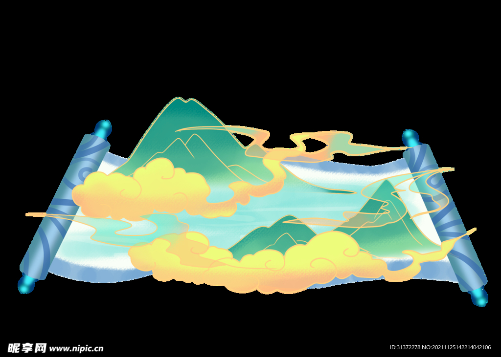  古风卷轴背景图片