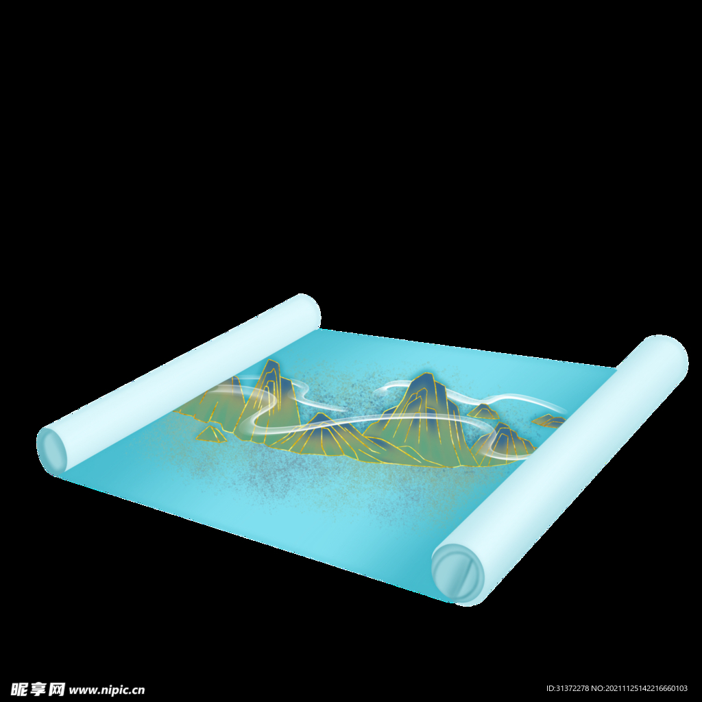  古风卷轴背景图片