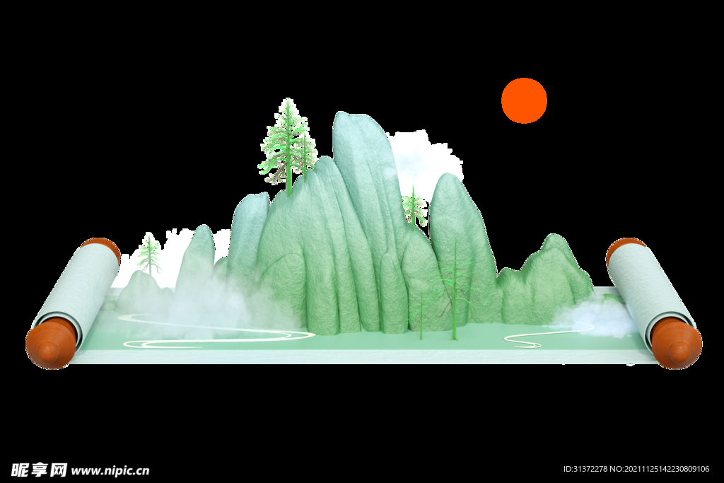 古风卷轴背景图片