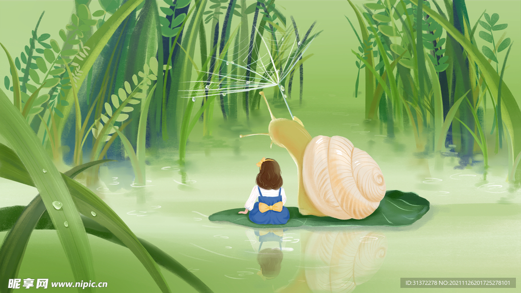 手绘创意春分插画图片