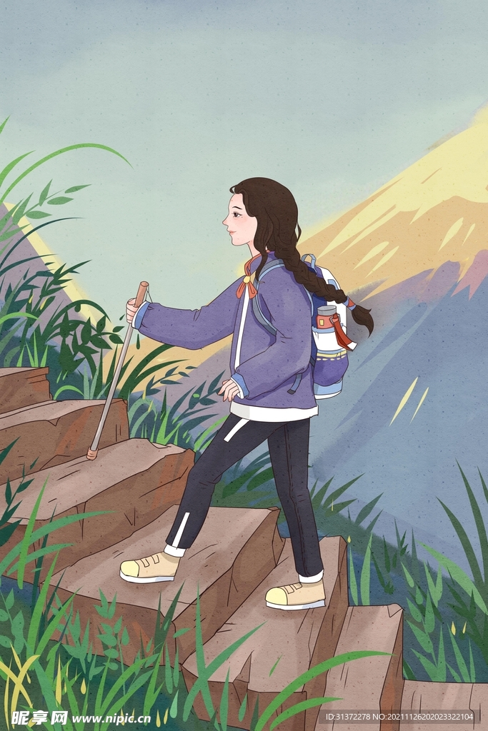 手绘创意春分插画图片