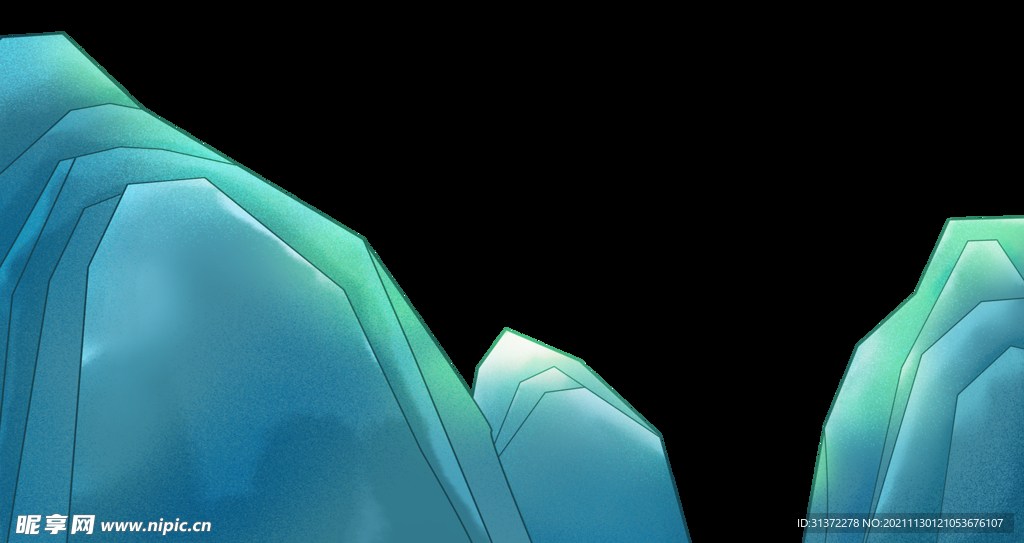 国潮山水边框图片 