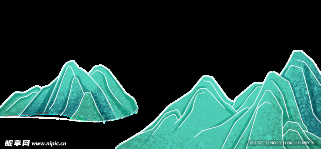 国潮山水边框图片 