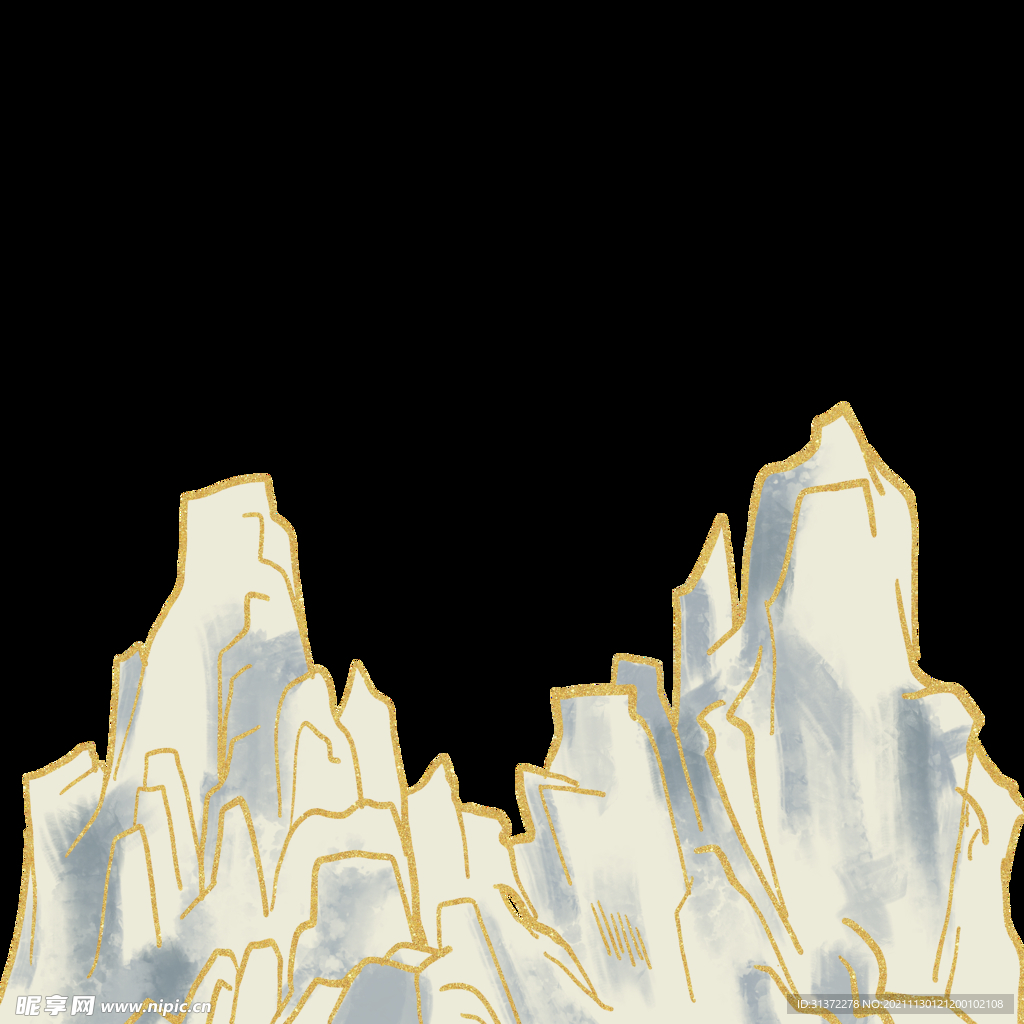 国潮山水边框图片 