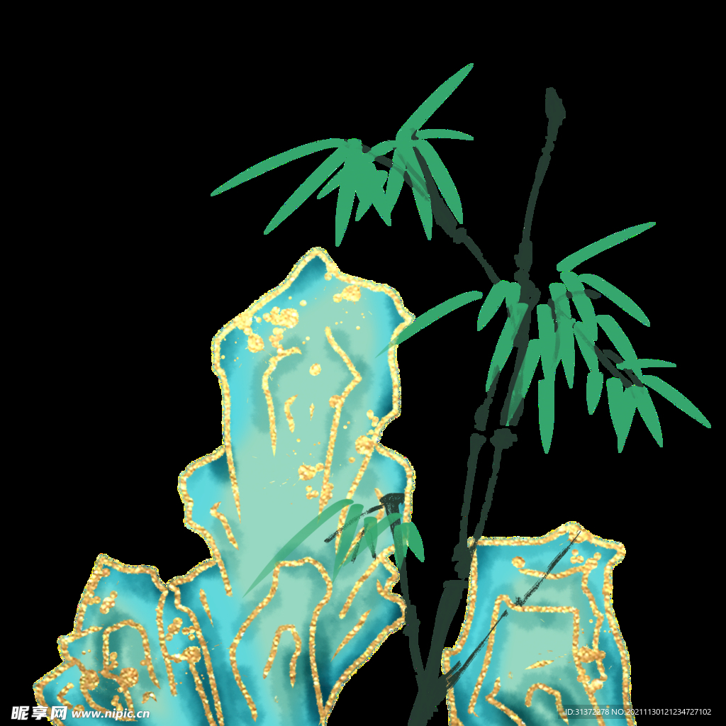 国潮山水边框图片