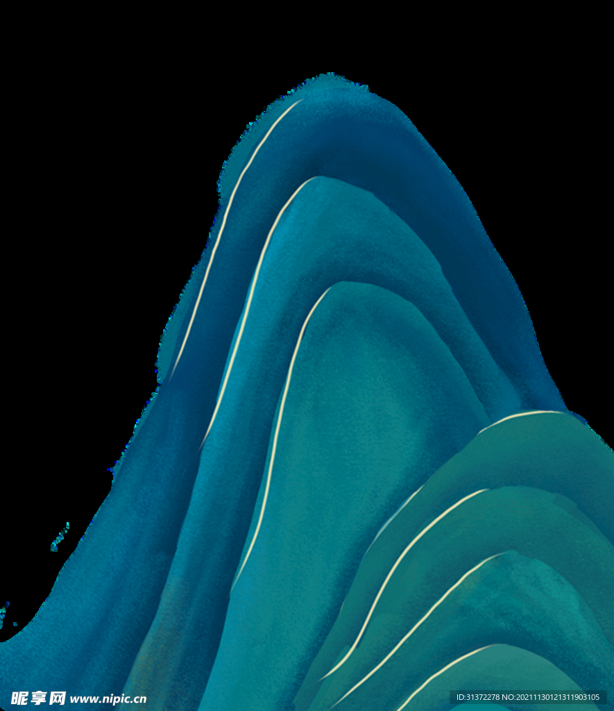 国潮山水边框图片 