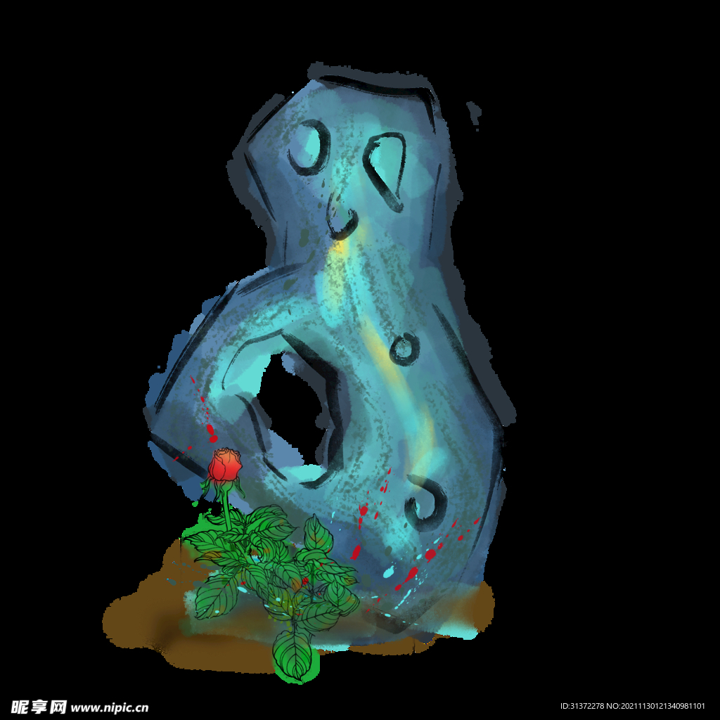 国潮山水边框图片 