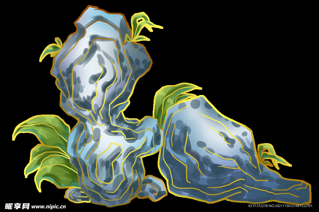 国潮山水边框图片 