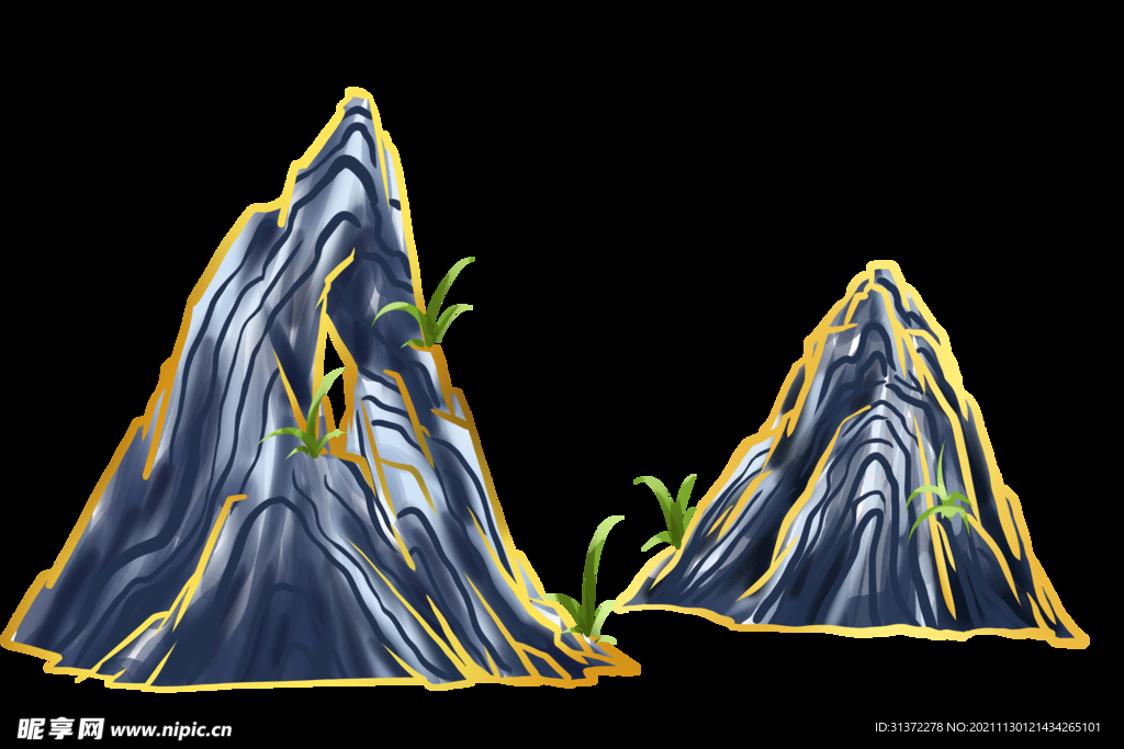 国潮山水边框图片 