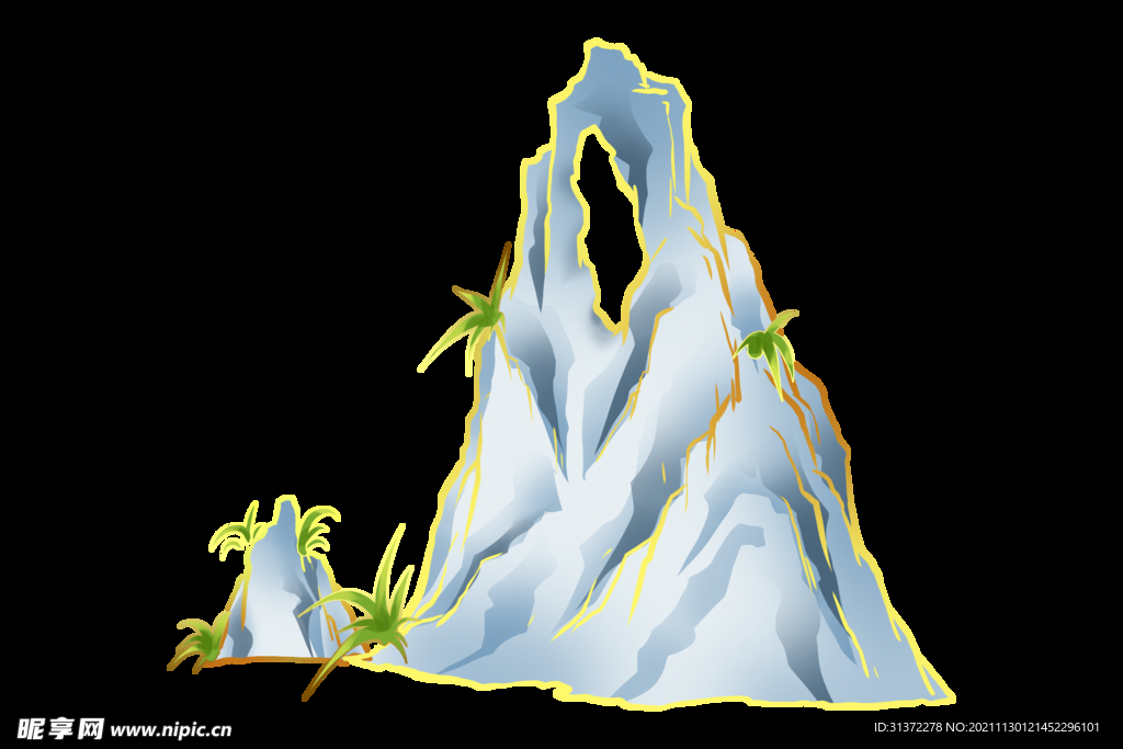  国潮山水边框图片 