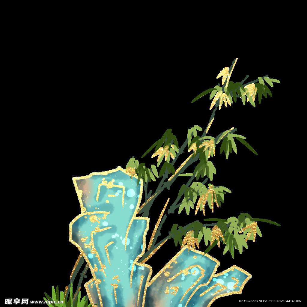  国潮山水边框图片