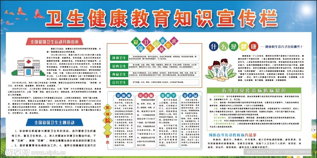 卫生健康教育宣传栏