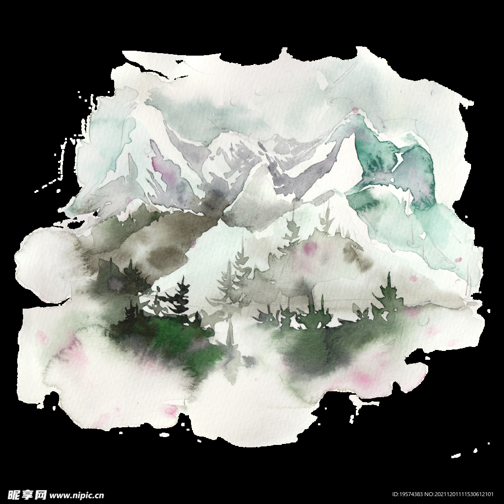 雪山风景倒影
