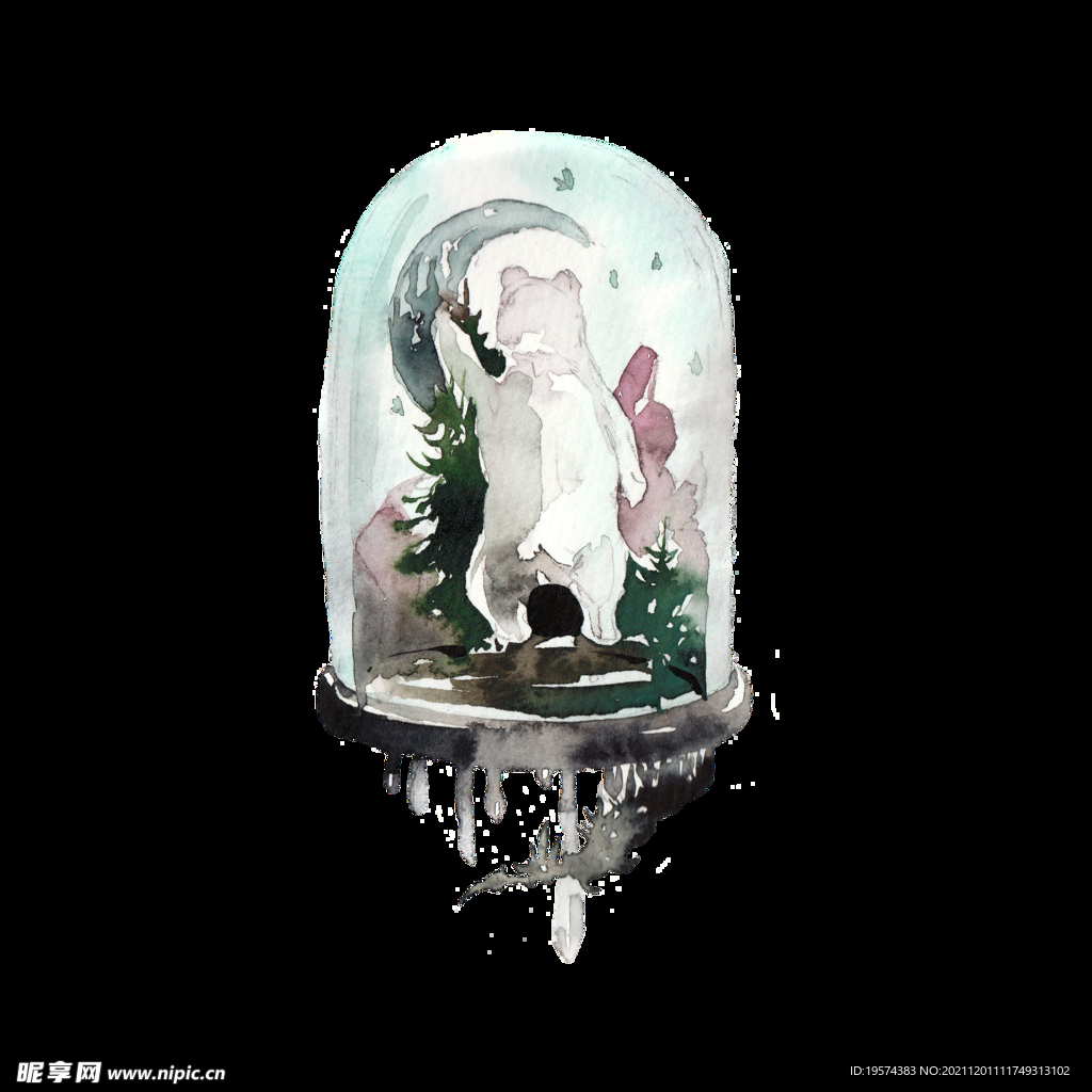 玻璃罩里的小熊