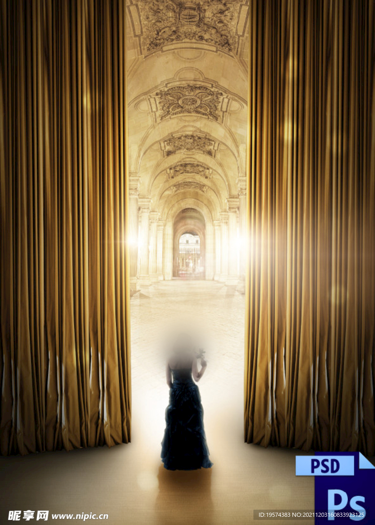 典雅写真换景背景模版