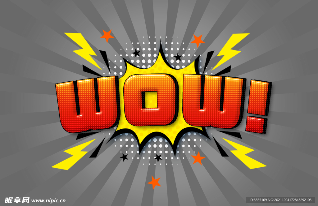 漫画风彩色特效字PSD模板