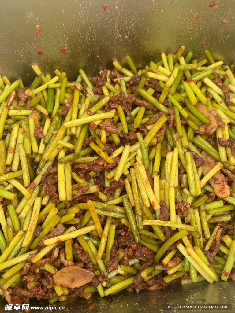 蒜苔肉丝