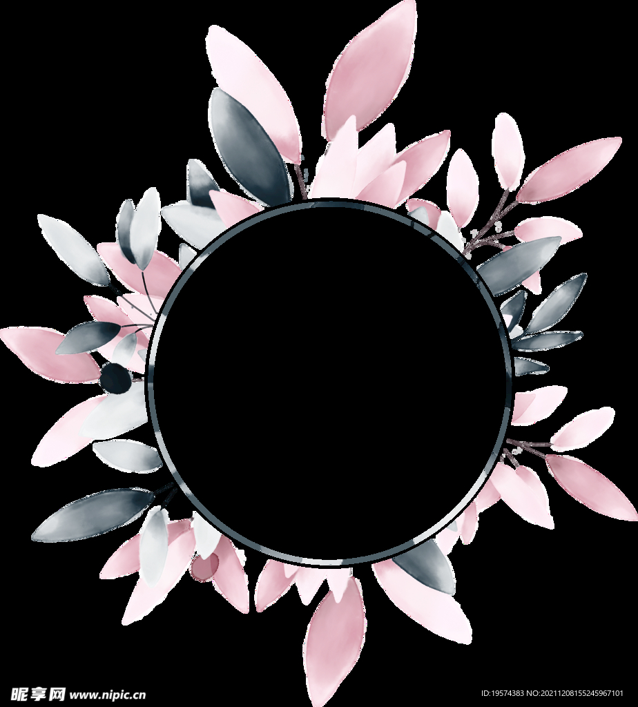 花环粉色花型叶子植物