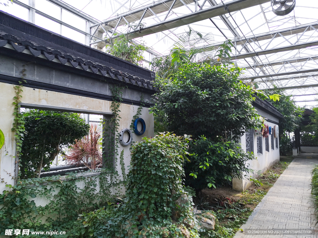 农业科技馆徽派建筑窗格