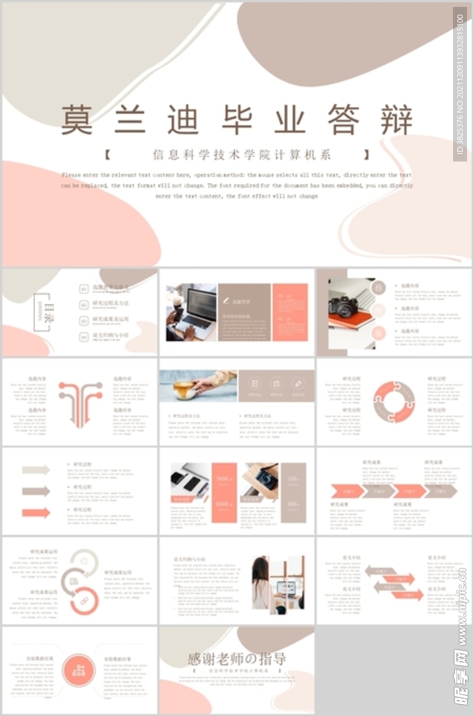高级法式莫兰迪小清新工作报告