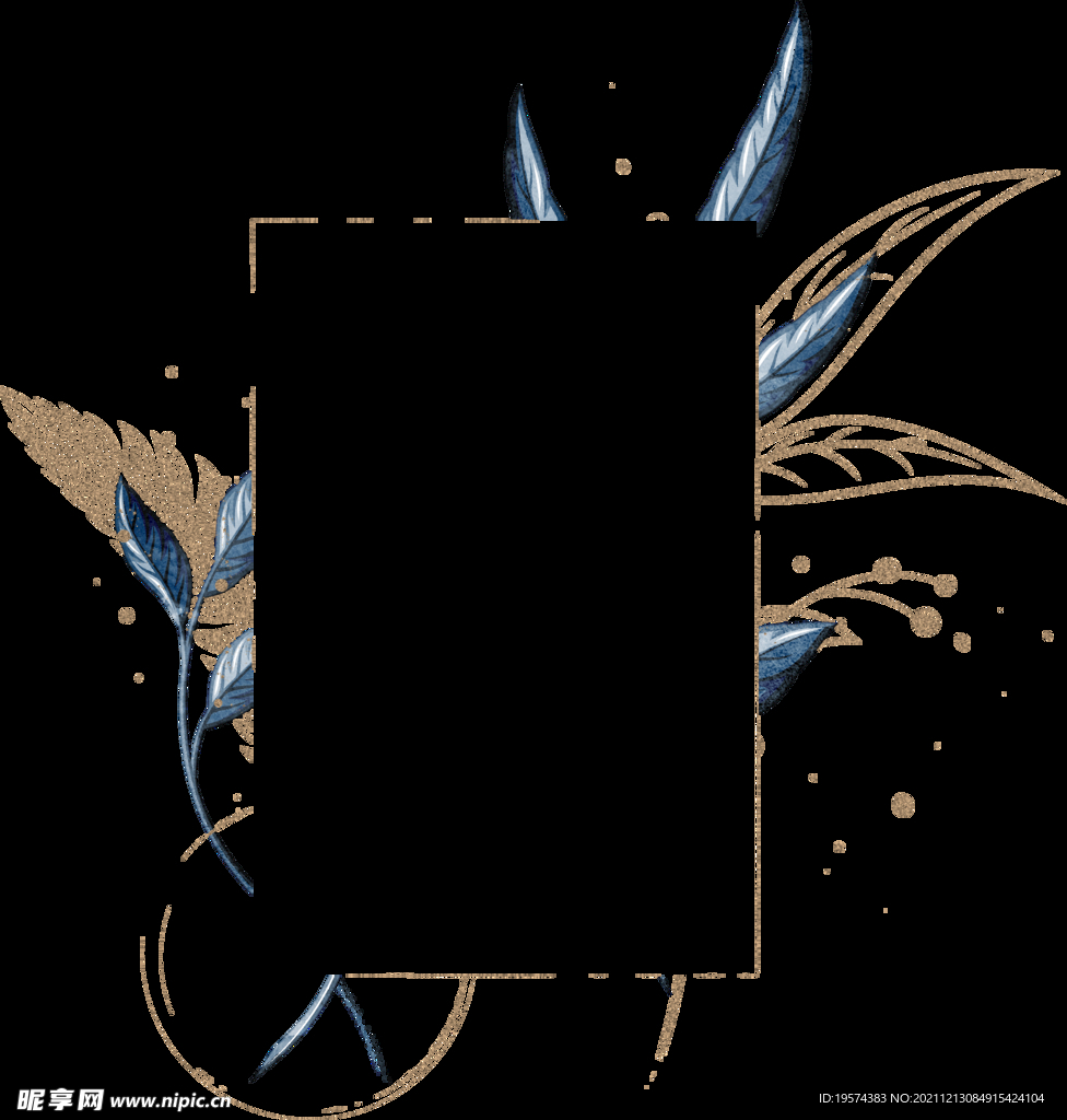 手绘花朵线条边框