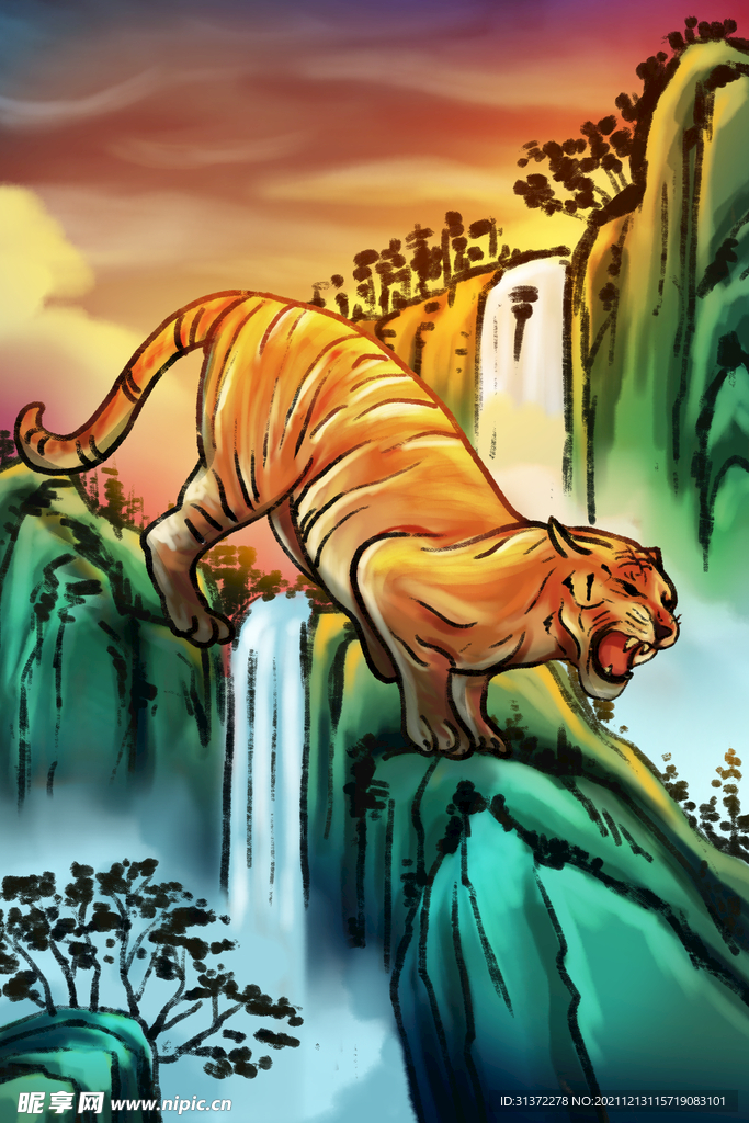 虎年国潮海报图片 