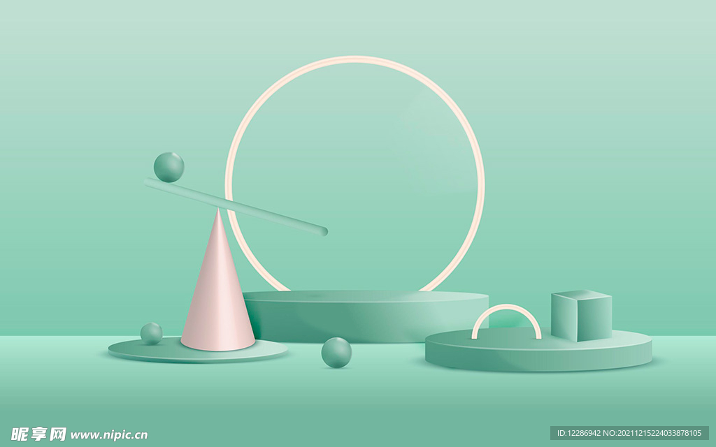 c4d电商产品展台背景