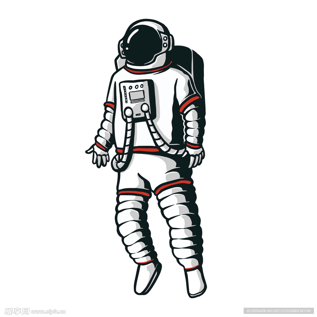 卡通太空人角色插画图片