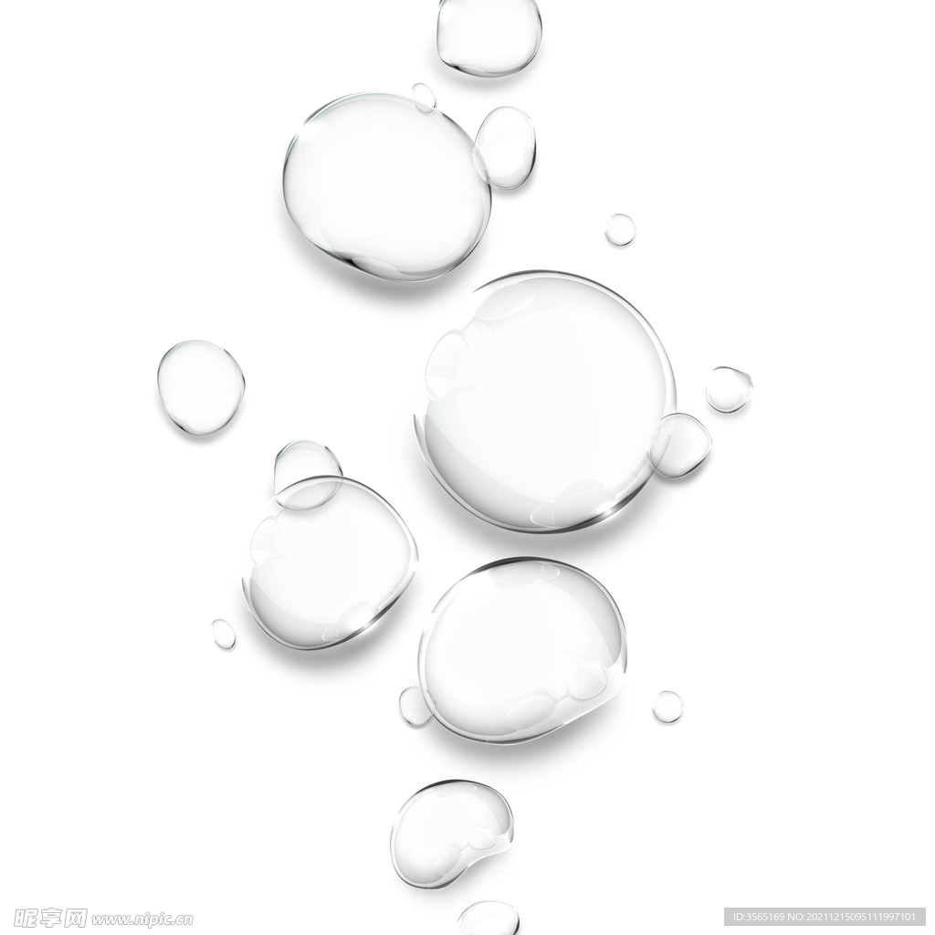 透明水珠液体水滴分层PSD素材