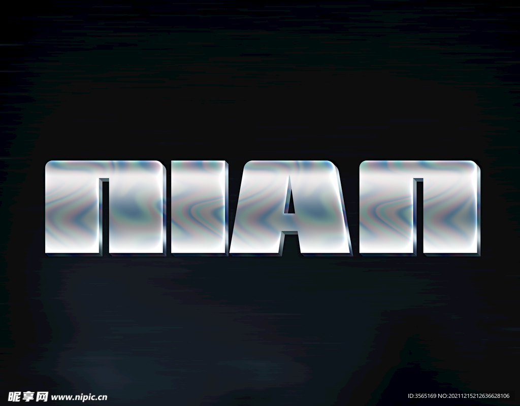 彩虹色3D立体酸性特效字样机