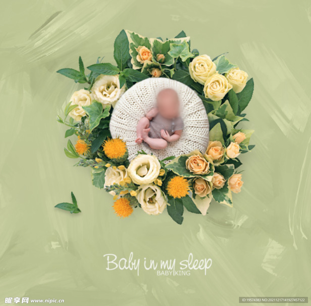 新生儿宝宝合成背景