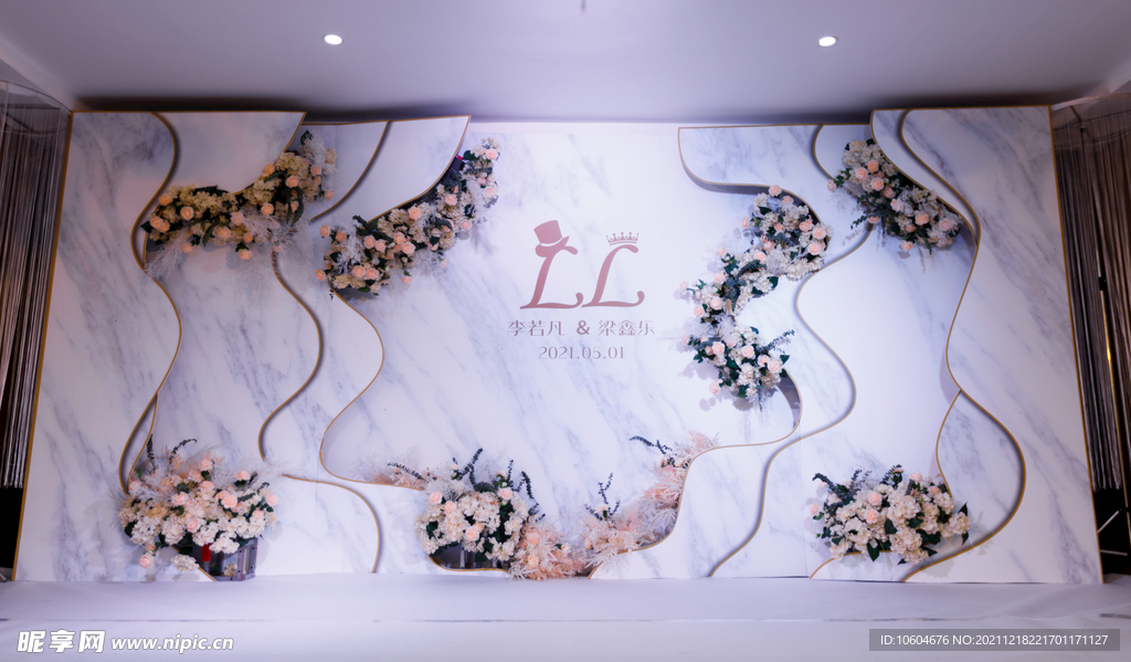 大理石婚礼背景照片