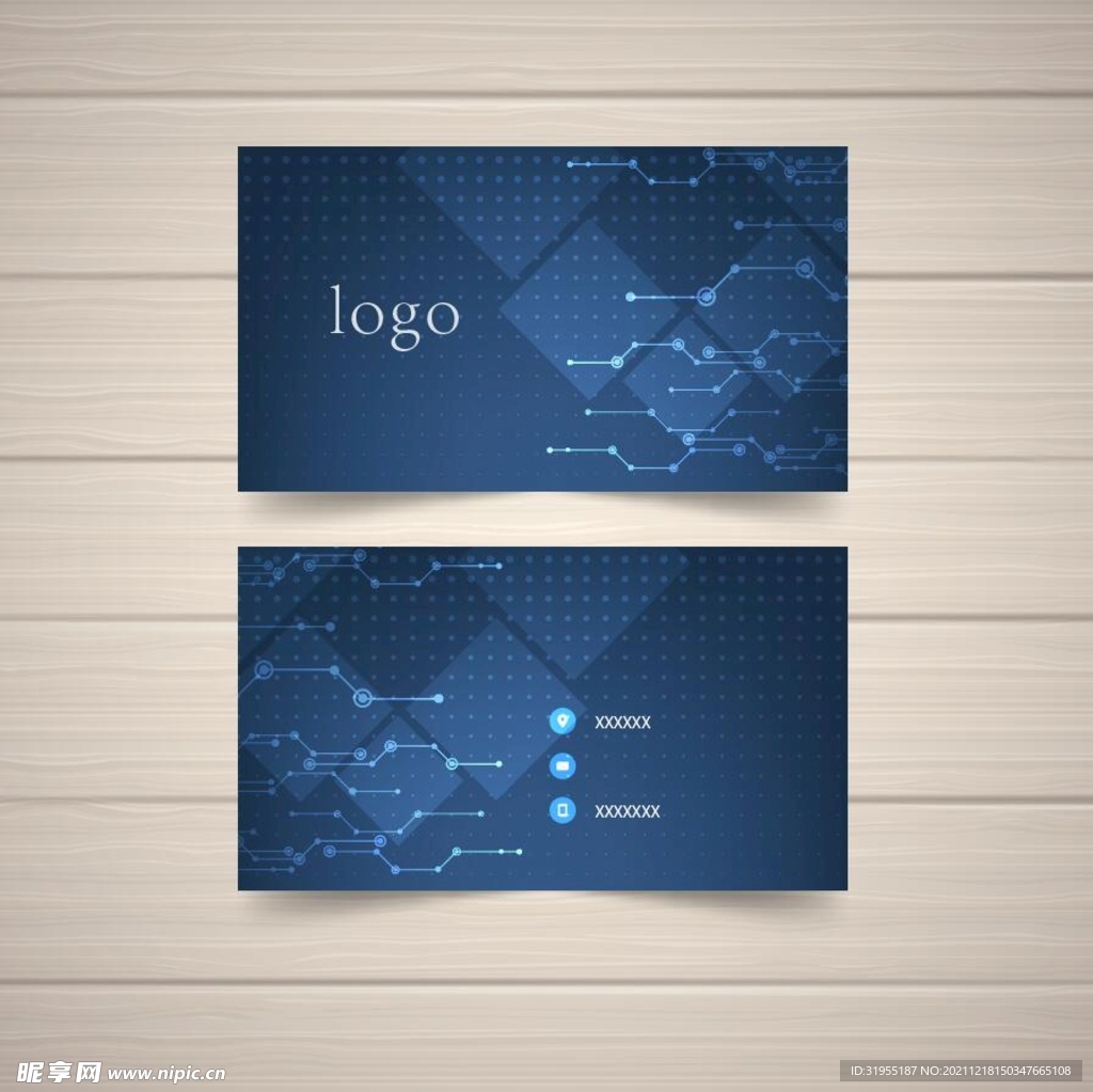 蓝色科技名片
