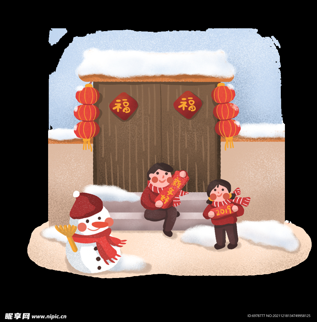 新年堆雪人