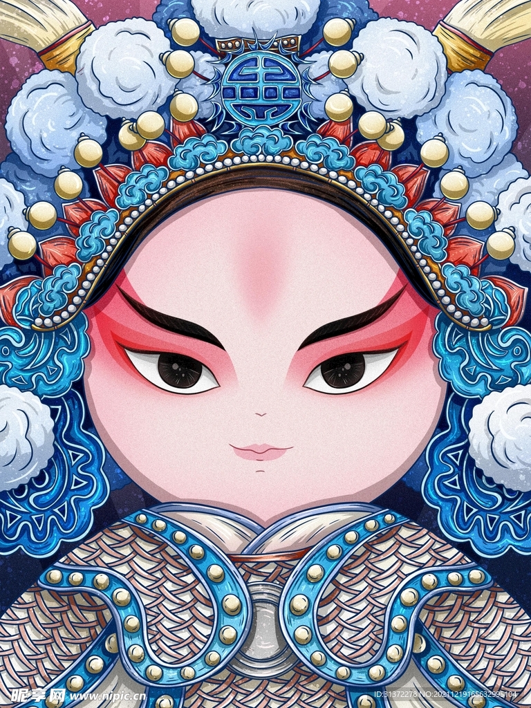 国潮风脸谱招牌图片 