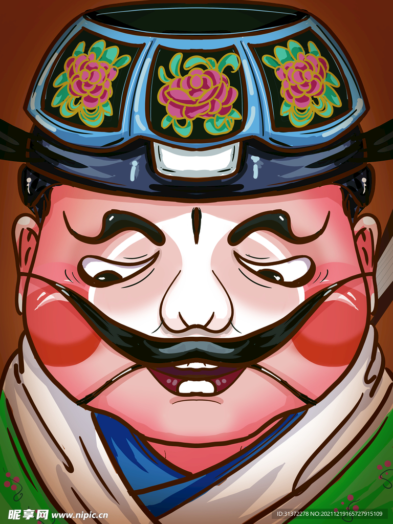 国潮风脸谱招牌图片 