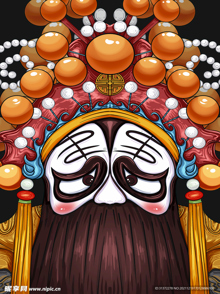 国潮风脸谱招牌图片 