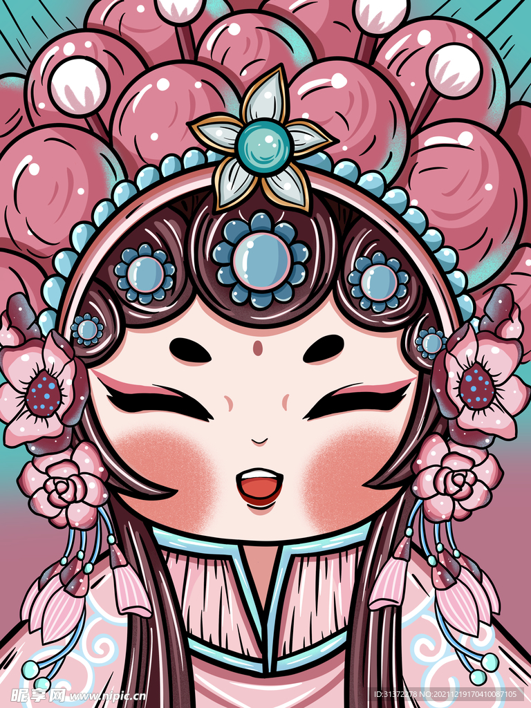 国潮风脸谱招牌图片 