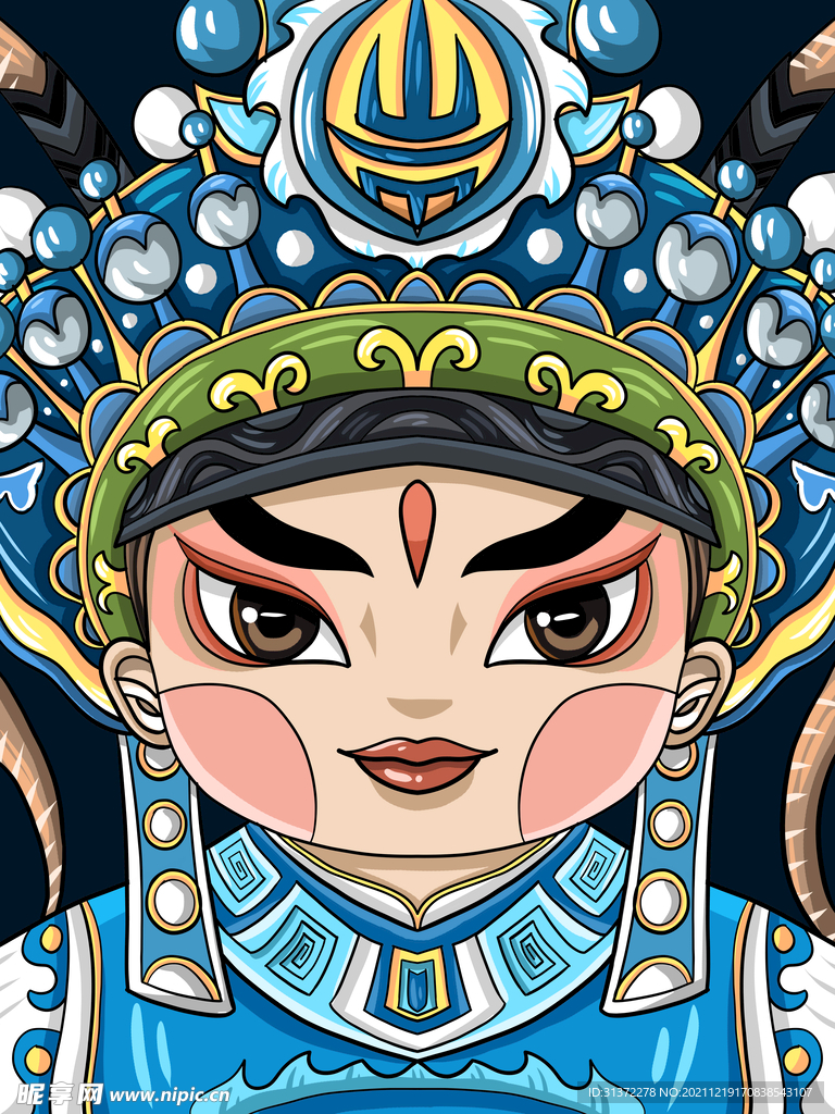 国潮风脸谱招牌图片