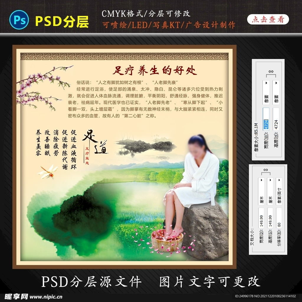 足疗养生好处展板设计图