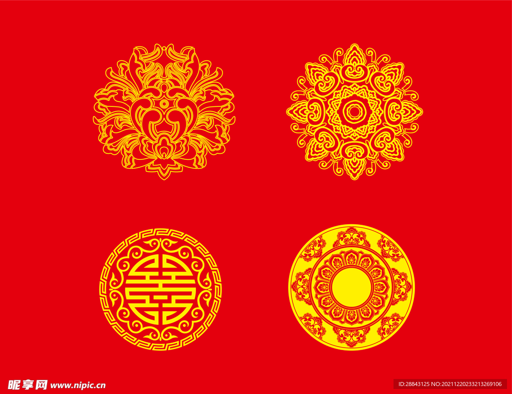 国风中式素材纹理矢量窗花国潮纹