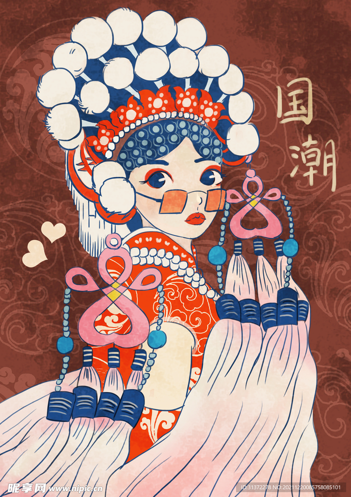 国潮风脸谱招牌图片 