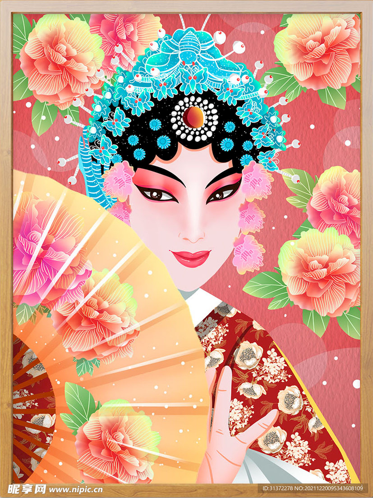 国潮风脸谱招牌图片 