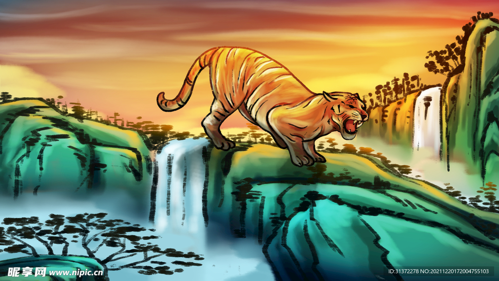  虎年国潮海报图片