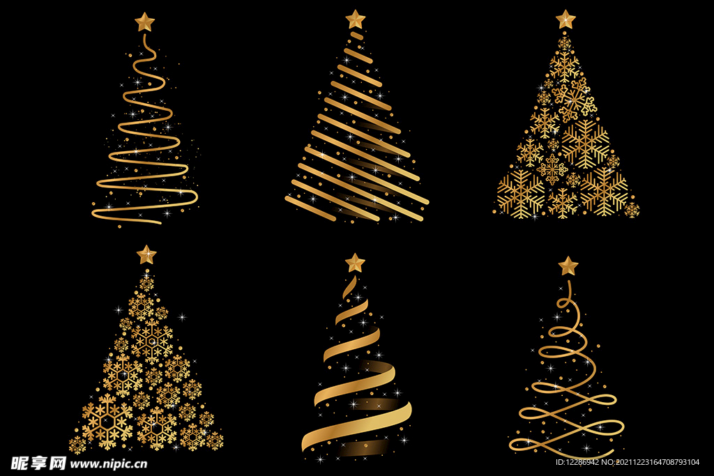 金色抽象圣诞树