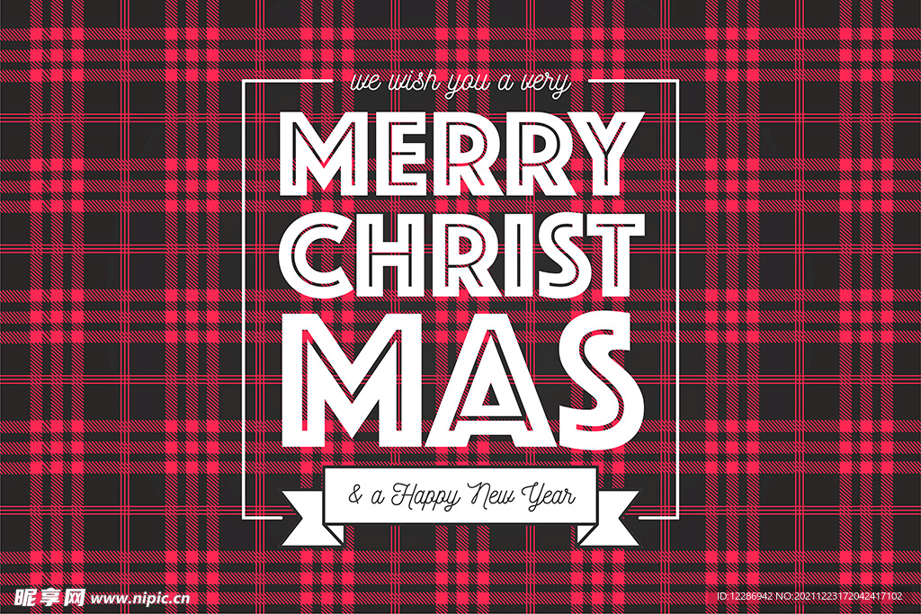 红黑格子圣诞节背景